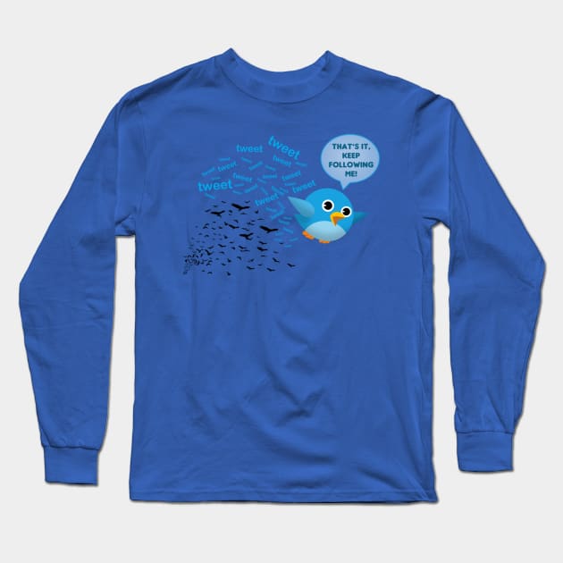 Funny Bird Social Media Cartoon Parody Long Sleeve T-Shirt by BoggsNicolas